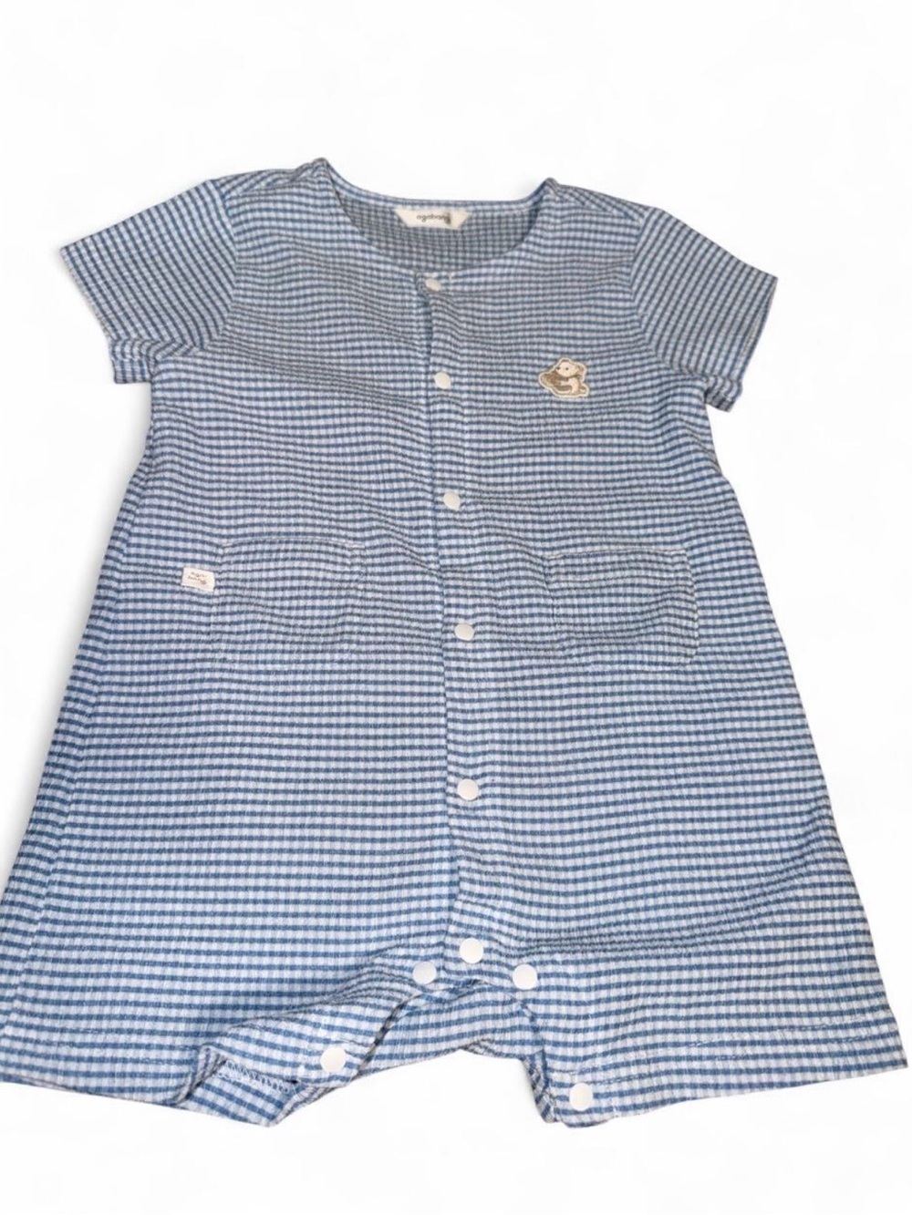Blue Abobang vintage  Short-Sleeve Baby Romper Pajama